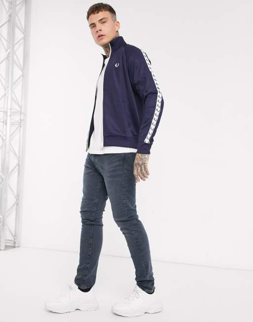 fred perry track jacket navy