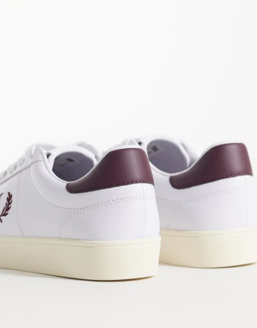 Fred Perry skórzane sneakersy Spencer w kolorze białym i burgundowym, 5 z 5