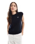 [Fred Perry] Fred Perry sleeveless pique t-shirt in navy 32 Navy