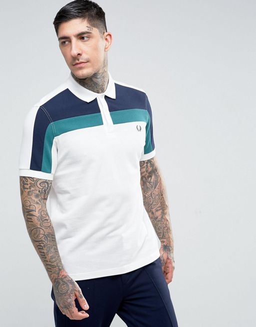Fred Perry Slim Fit Sports Authentic Polo With Color Back Yoke In White ...