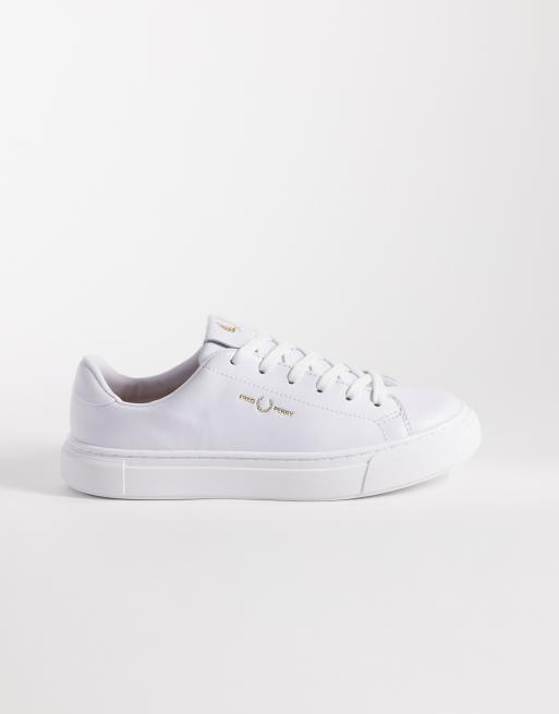Fred Perry - Sneakers bianche in pelle con dettaglio dorato