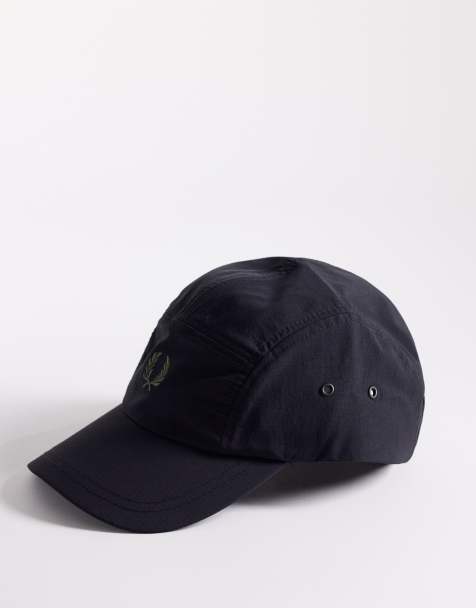 Fred Perry - Sort kasket med 5 paneler og logo i ripstop - view 1