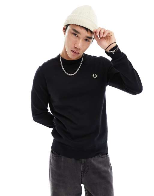 Fred Perry - Sort klassisk trøje med rund hals, 4 af 4