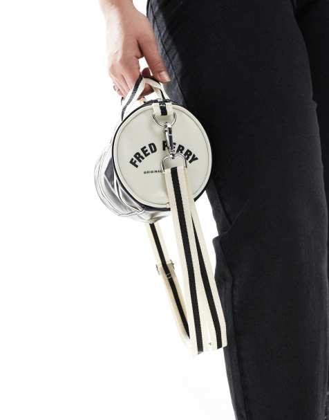 Fred Perry - Sort lille barrel-taske med sidelogo - view 1
