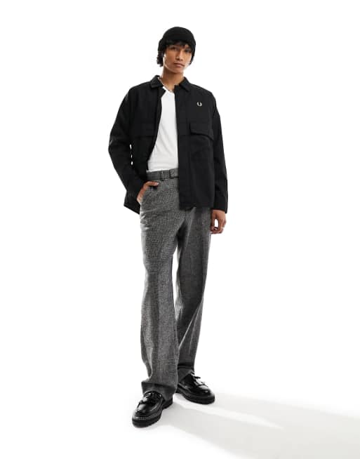 Fred Perry - Sort overskjorte i utility-stil