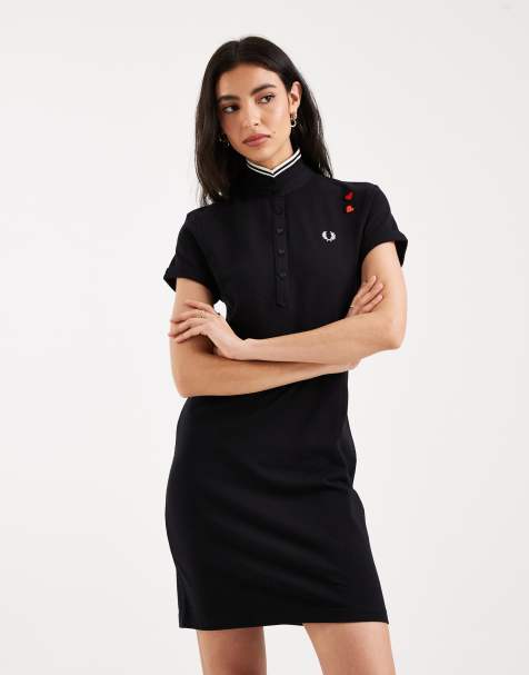 Fred Perry - Sort polo-minikjole med kontrasterende kanter - view 1