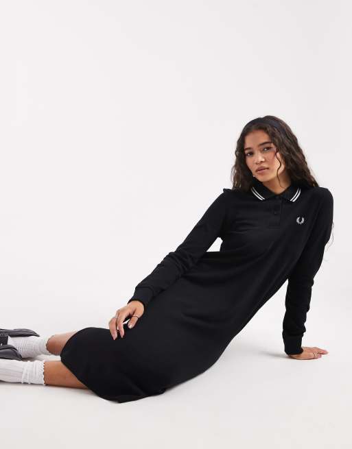 Fred Perry - Sort polokjole med lange ærmer og dobbeltkant, 2 af 4
