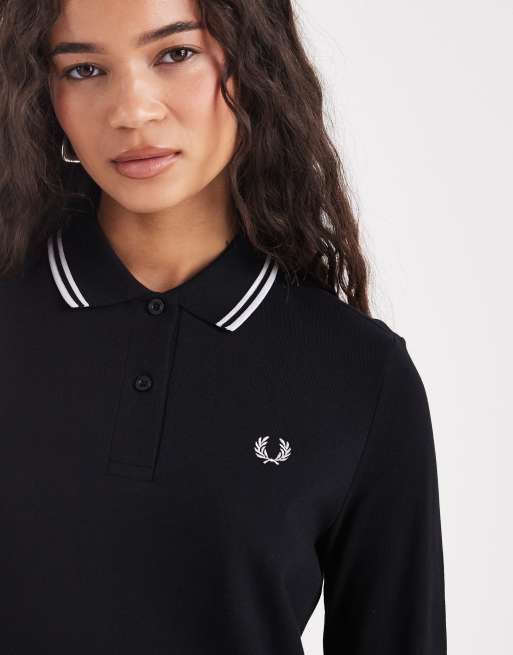 Fred Perry - Sort polokjole med lange ærmer og dobbeltkant, 4 af 4
