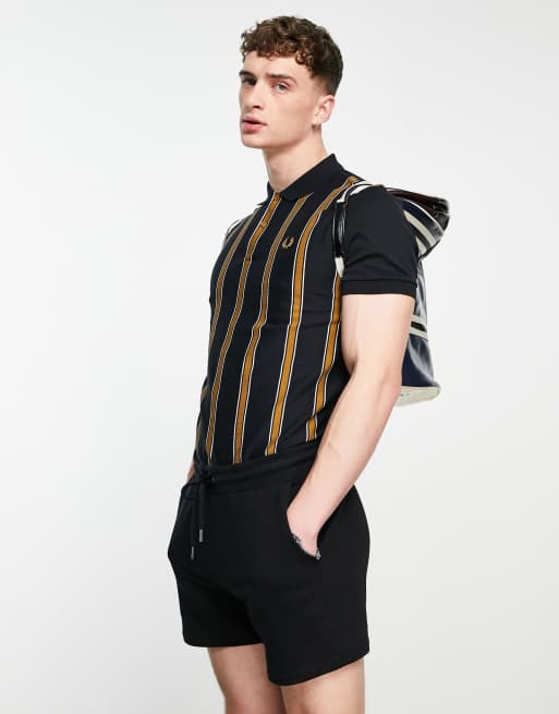 Fred Perry - Sort poloskjorte med striber