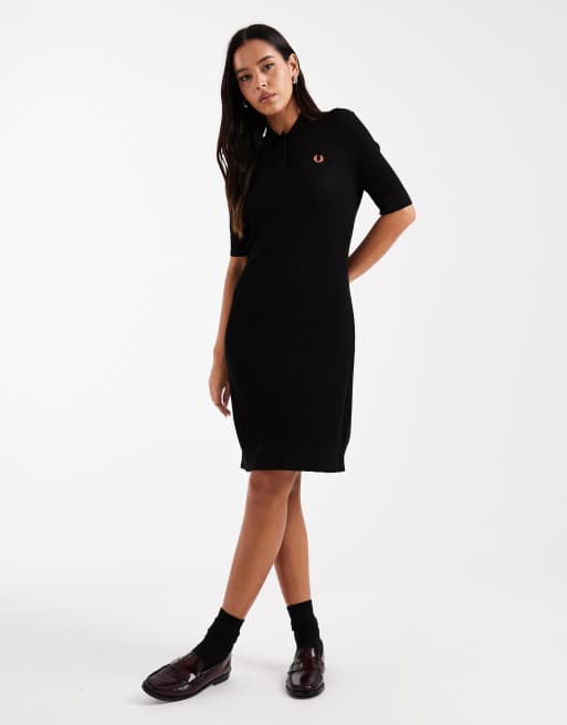 Fred Perry - Sort ribstrikket kjole, 4 af 4