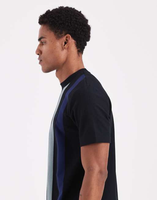 Fred Perry - Sort T-shirt med lodrette striber, 4 af 5