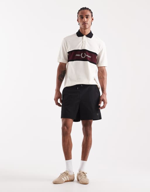 Fred Perry - Sorte shorts med løbesnor og logobånd i ripstop, 2 af 5
