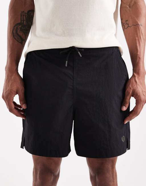 Fred Perry - Sorte shorts med løbesnor og logobånd i ripstop, 4 af 5