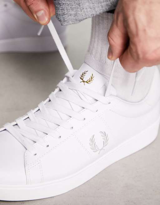 Fred perry cuir blanc sale