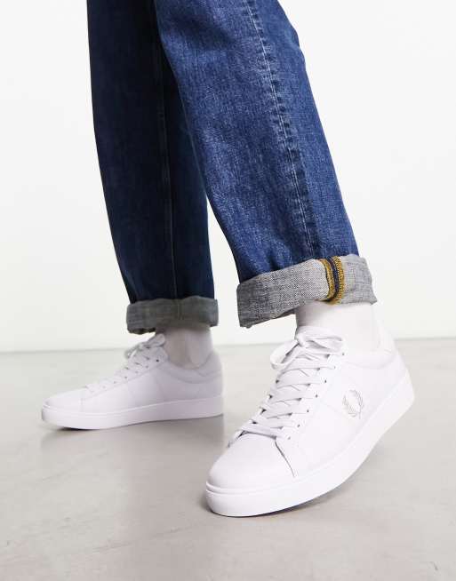 Fred Perry – Spencer – Białe skórzane buty sportowe, 3 z 4