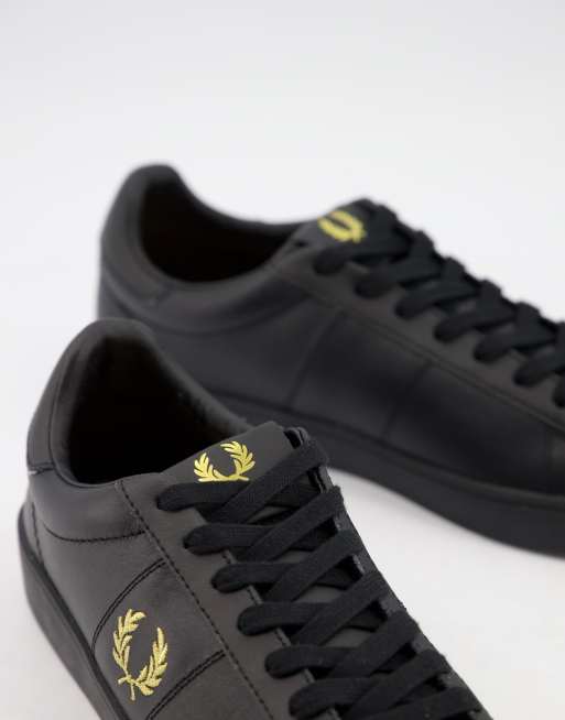 Fred perry spencer leather hot sale black