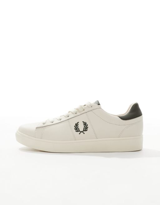 Fred Perry spencer leather sneakers in off white and gray, 2 of 5
