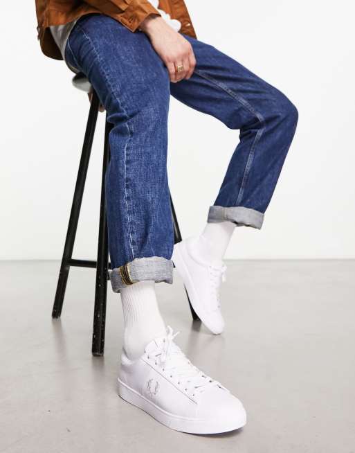 Fred Perry Spencer leather sneakers in white | ASOS