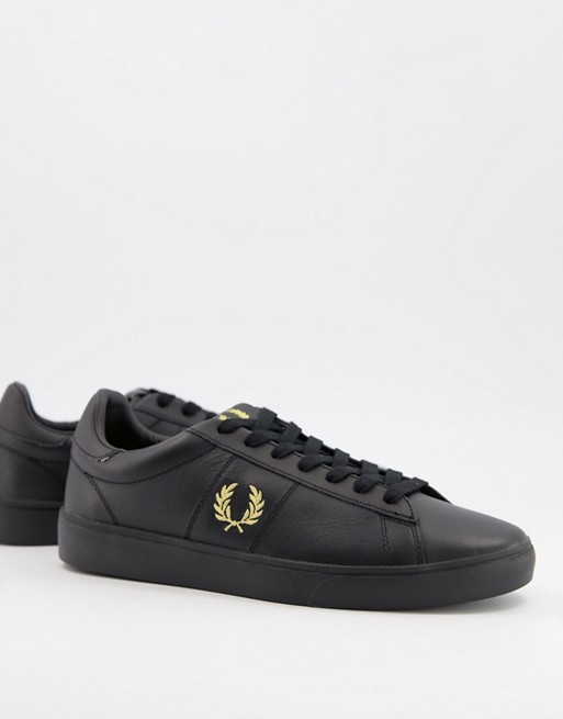 Fred Perry Spencer leather trainers in black