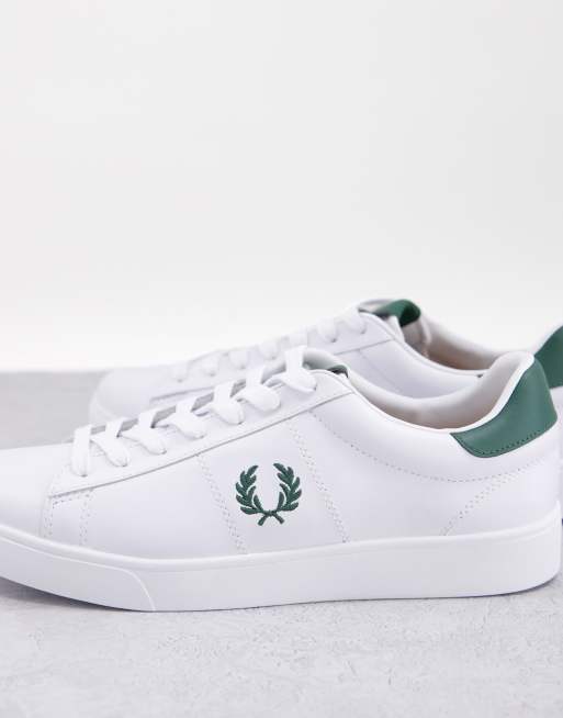 Fred Perry Spencer leather trainers in white/ivy