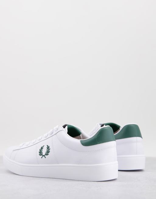 Fred Perry Spencer leather trainers in white/ivy