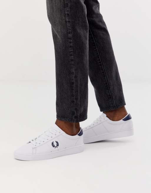 Fred Perry Spencer leather trainers in white | ASOS