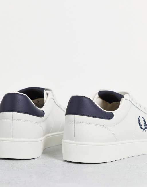 Fred perry mens white best sale leather trainers