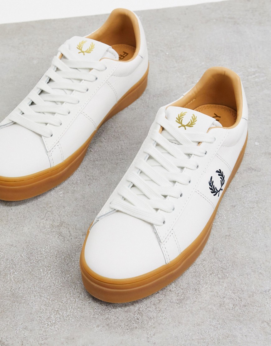 Fred Perry Spencer leather trainers-White