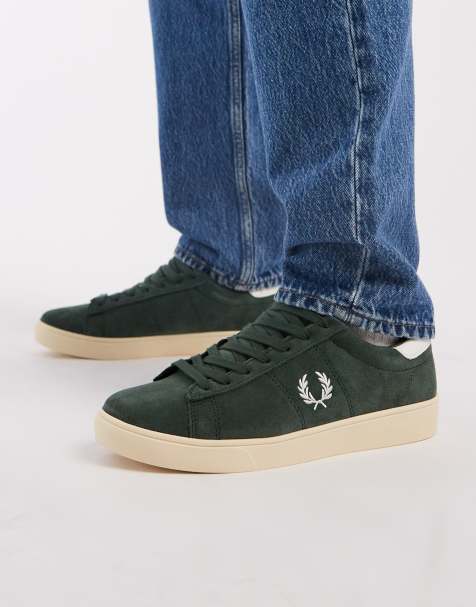 Fred Perry – Spencer – Mörkgröna sneakers i mocka - view 1