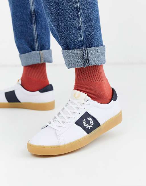 Fred Perry – Spencer – Weiße Sneaker aus Leder