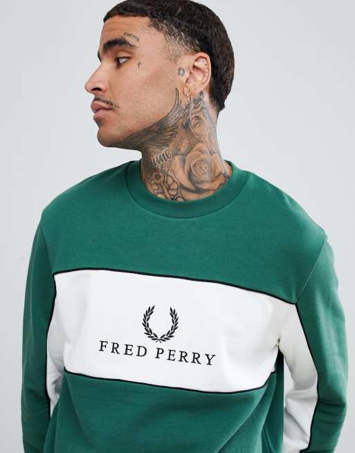 Fred perry cheap panel piped sweat