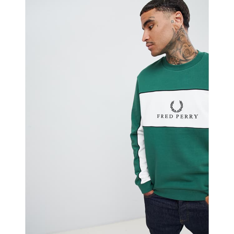 Fred perry hot sale piped panel sweatshirt