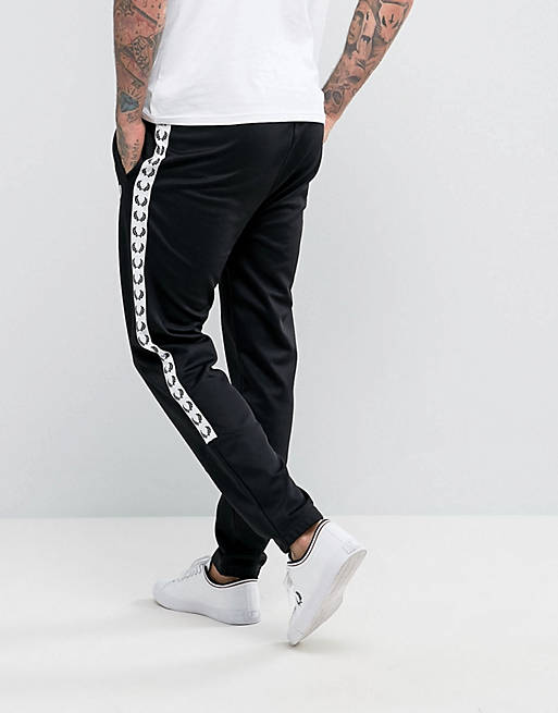 Fred Perry Sports Authentic Slim Fit Taped Track Pant Black
