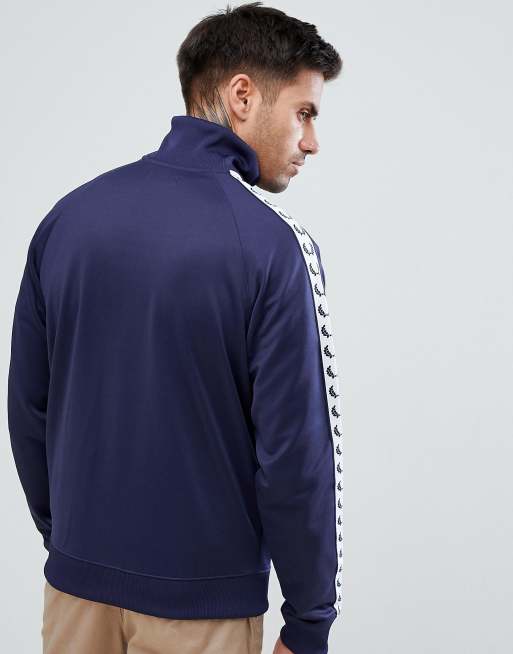 FRED PERRY / TAPED TRACK JACKET ネイビー Fred Perry Sports Authentic taped track jacket in navy | ASOS
