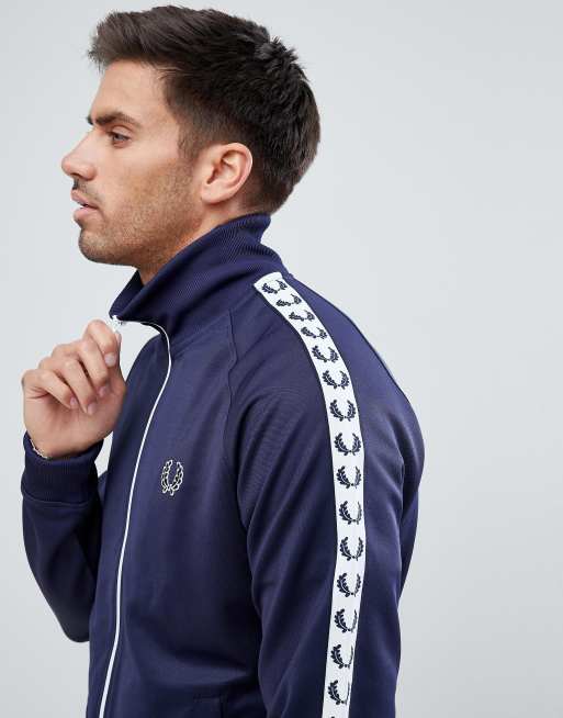 Fred Perry Sports Authentic taped track jacket in navy