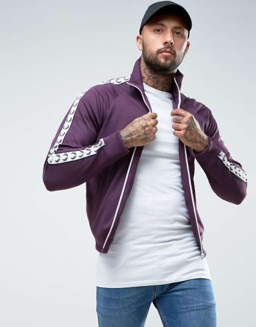 Fred Perry Sports Authentic Taped Track Jacket in Purple | ASOS