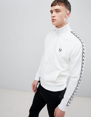 Fred Perry Sports Authentic taped track jacket in white | ASOS
