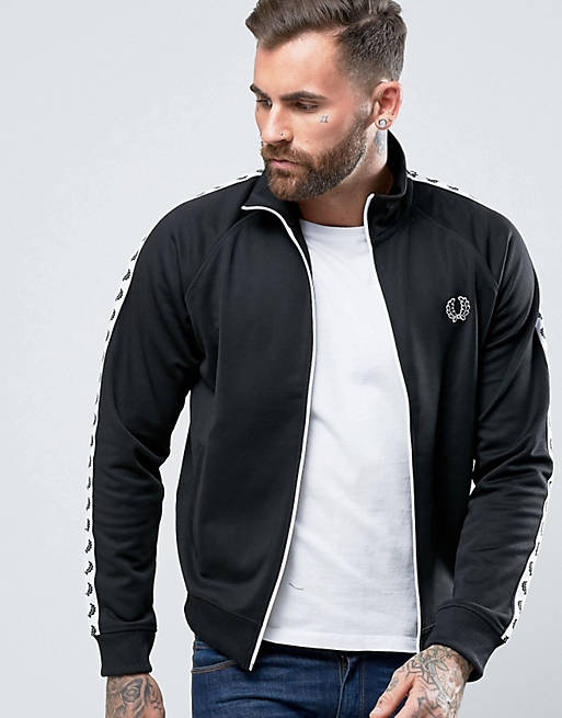 Fred Perry Sports Authentic Track Jacket In Black