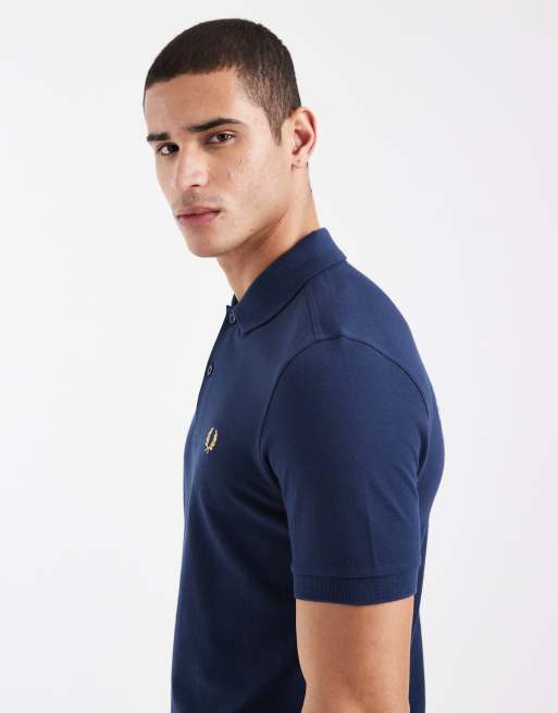 Fred Perry – Sports – Marinblå pikétröja med broderad logga baktill , 4 av 5