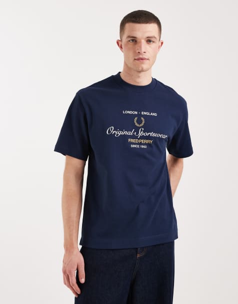 Fred Perry Sports original embroidered logo t-shirt in navy - view 1