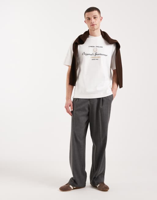 Fred Perry Sports original graphic logo t-shirt in white, 2 of 5