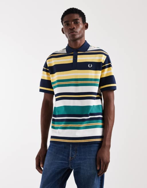 Fred Perry - Sports - Polo décontracté à rayures et logo - Multicolore