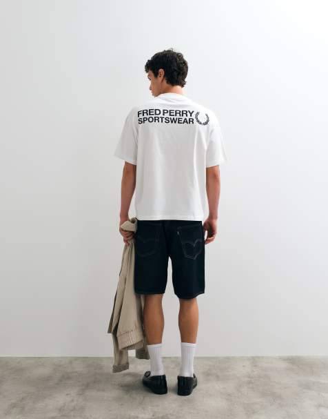 Fred Perry sportswear logo back graphic t-shirt in white - view 1