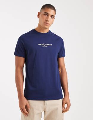 Fred Perry Sportswear Logo T-shirt In Blue