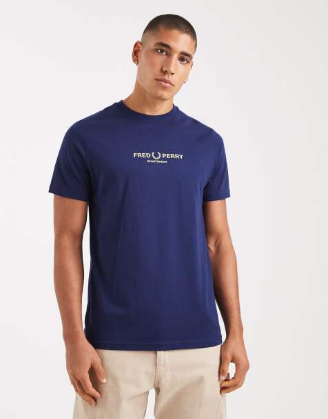 Fred Perry sportswear logo t-shirt in french navy - view 1