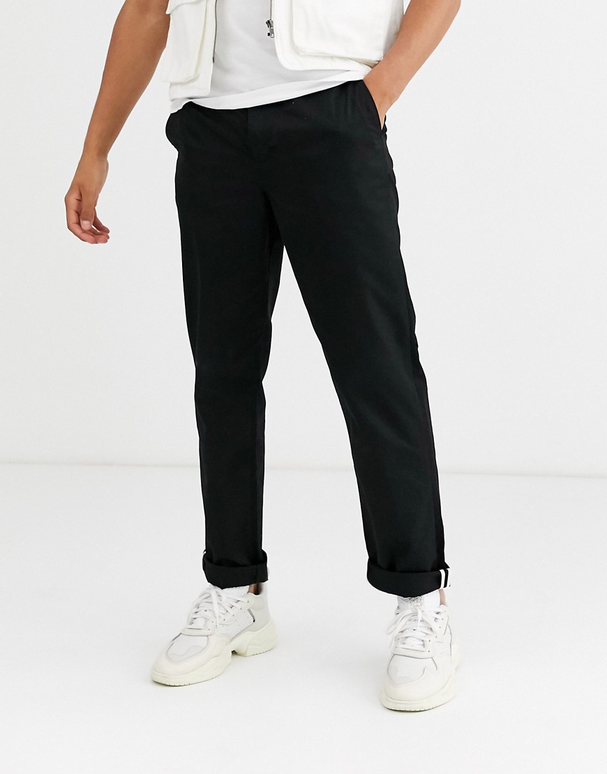 Fred Perry straight fit chinos in black