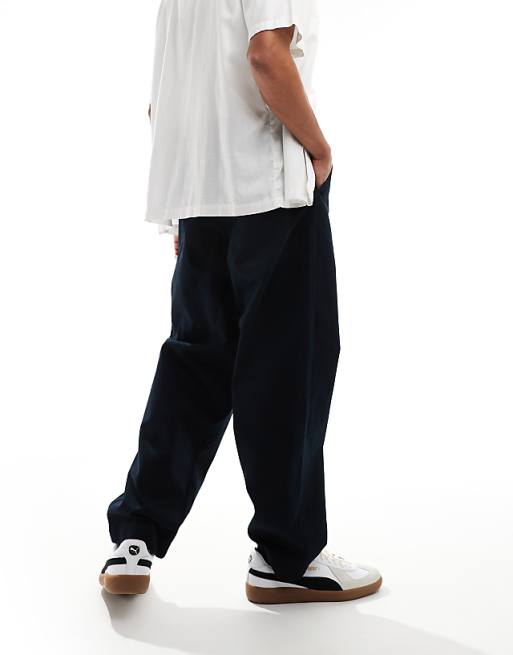 Fred Perry straight leg twill pants in navy | ASOS Fred Perry straight leg twill pants in navy | ASOS