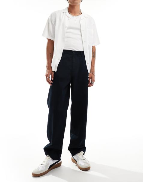 Fred Perry straight leg twill trousers in navy - view 1
