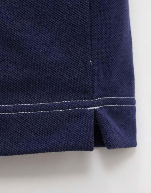 Fred Perry stripe panel polo shirt in blue and white, 9 of 9