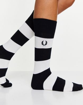 Fred Perry stripe socks in white